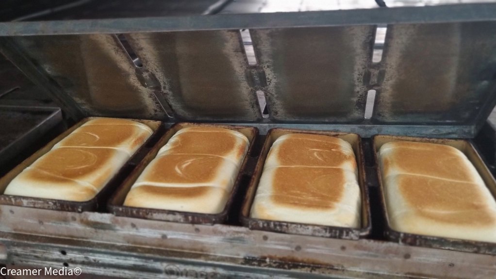 Albany white bread in the baking process