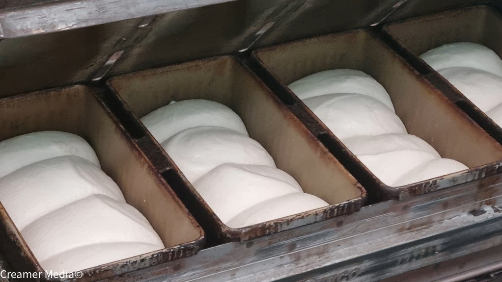 Albany bread dough in moulding containers