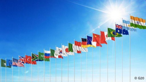 flags of G20 member countries