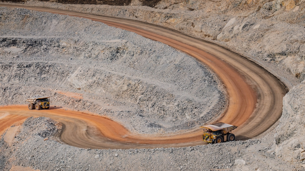 Image of heavy-haul trucks at the Tropicana mine