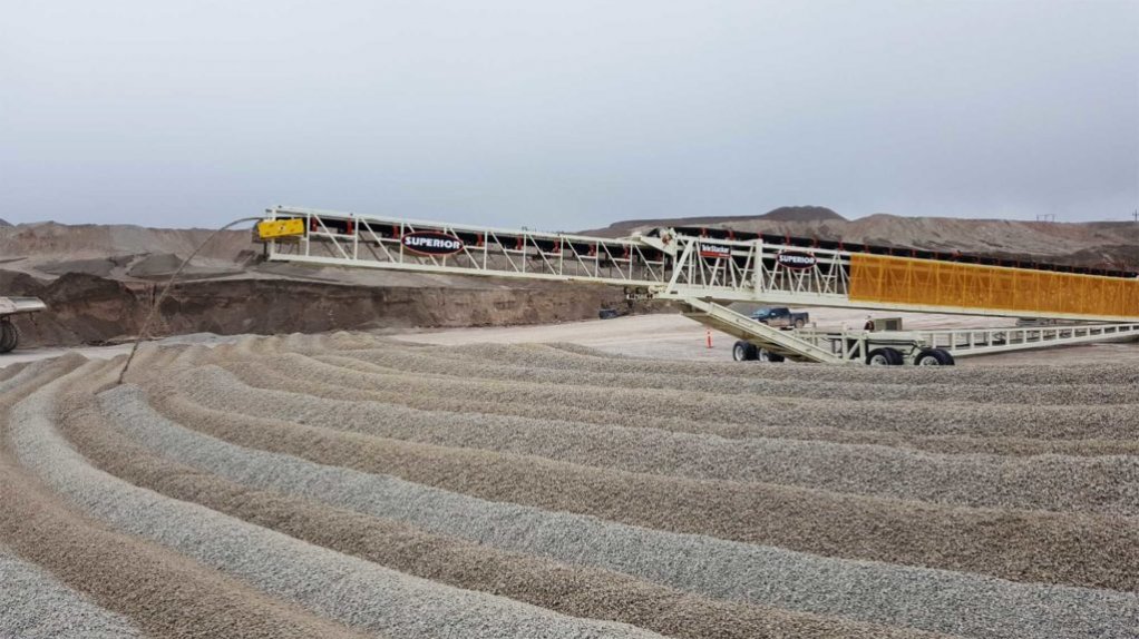 Image of stockpiles of lithium ore at the Ewoyaa project