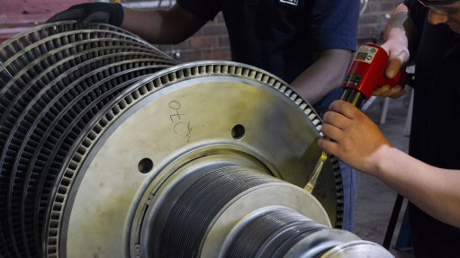 Labyrinth fitting on a turbine rotor at WEG’s steam turbine facility in Apex