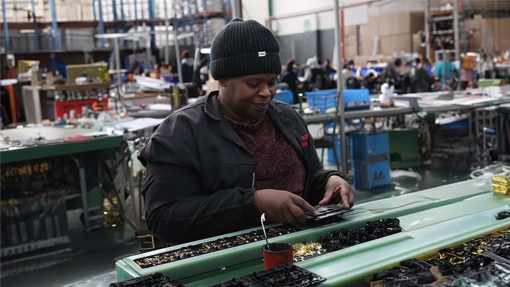 Employee at a factory in South Africa