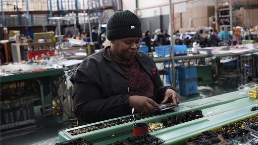 Employee at a factory in South Africa