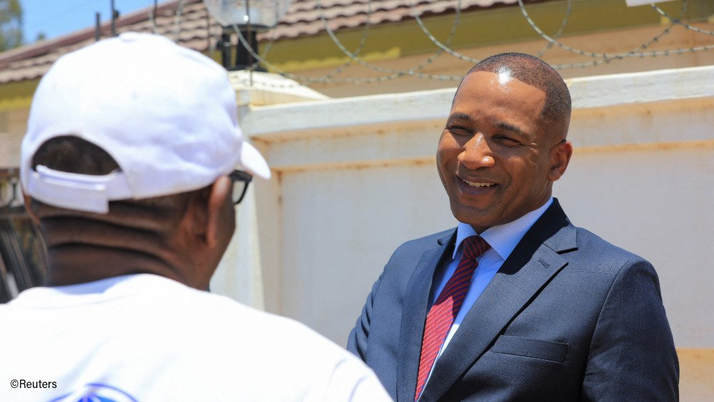 Botswana President Duma Boko (right)