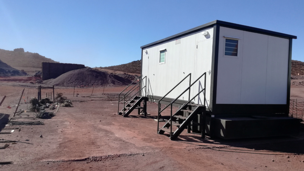 An image of a modular office unit at a mining site