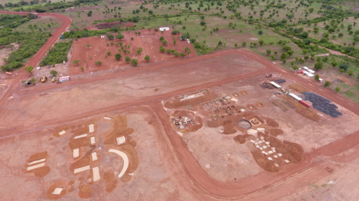 An aerial image of the mine site