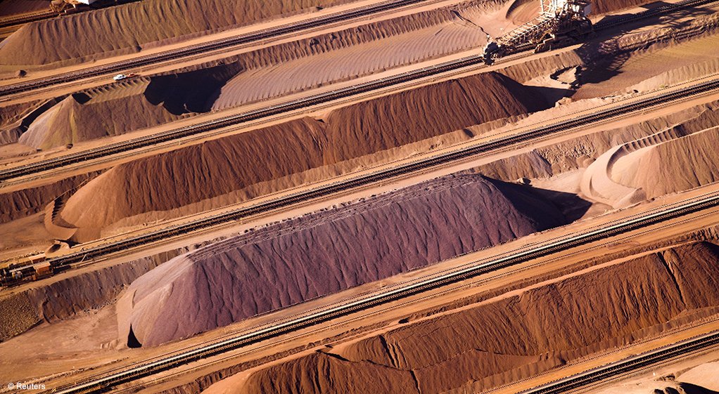 Stockpiles of iron-ore in Australia's Pilbara