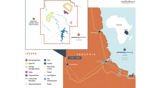 Location map of the Lindi Jumbo project