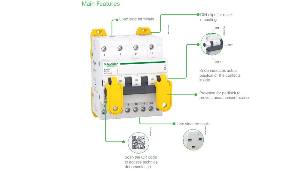 Schneider Electric South Africa unveils Resi9 Changeover Switch designed to manually switch between two power supplies