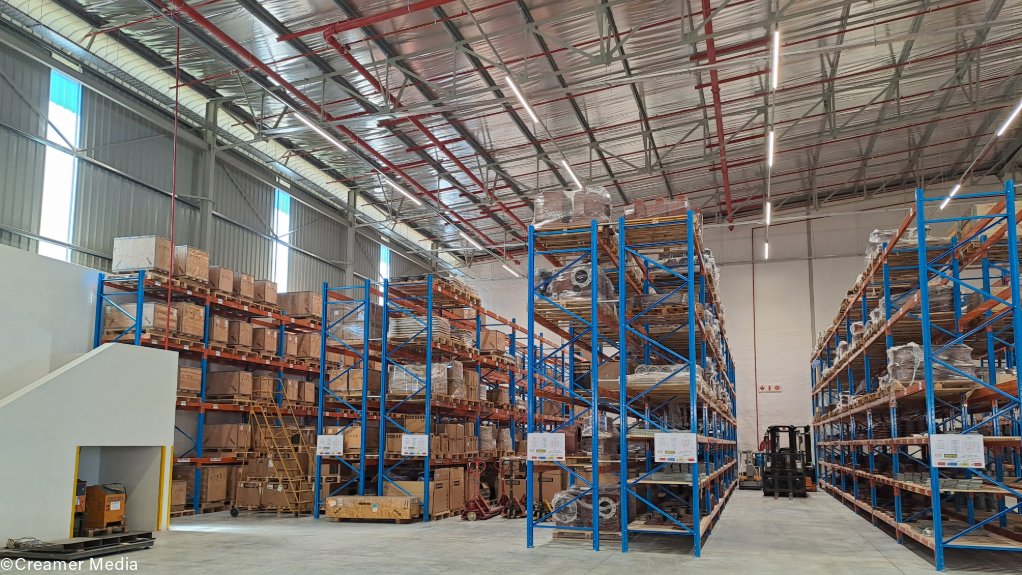 An image showing the warehousing component of Innomotics' new facility 