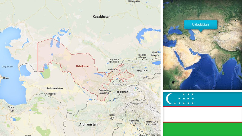 Image of Uzbekistan map/flag