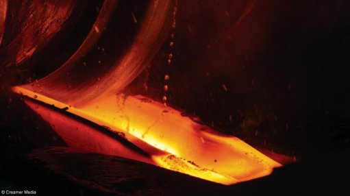 Steel being produced