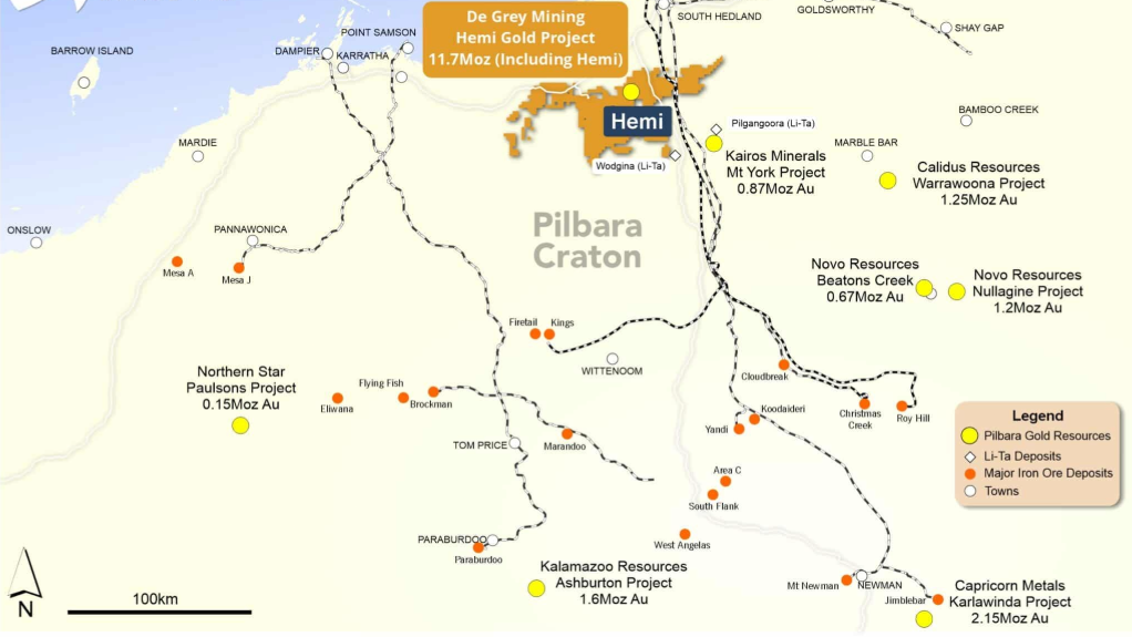 LOCATION MAP OF THE HEMI GOLD PROJECT