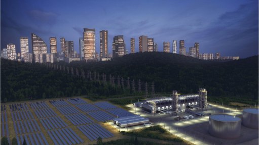 renewable energy and city at night