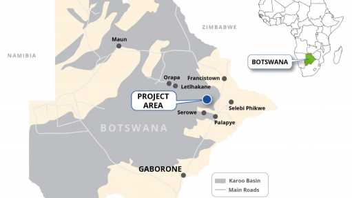 Location map of the Letlhakane project