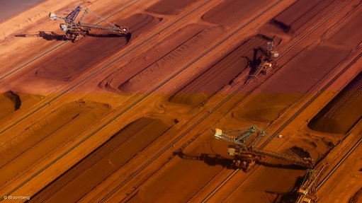 Iron-ore stockpiles in Pilbara