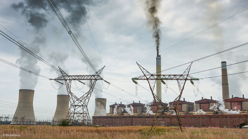 An Eskom power station and transmission infrastructure