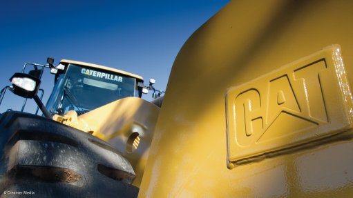 Caterpillar machine and logo