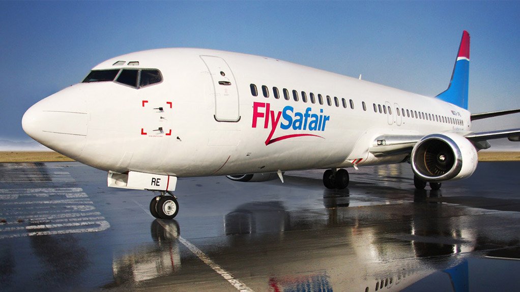 A FlySafair-branded aircraft