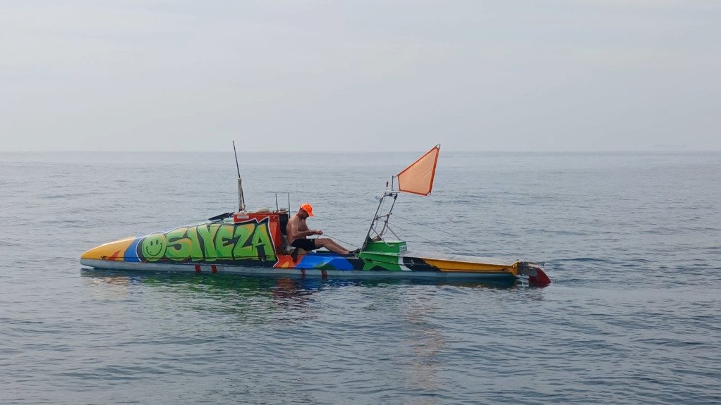 Gerhard Moolman aboard the Osiyeza at sea