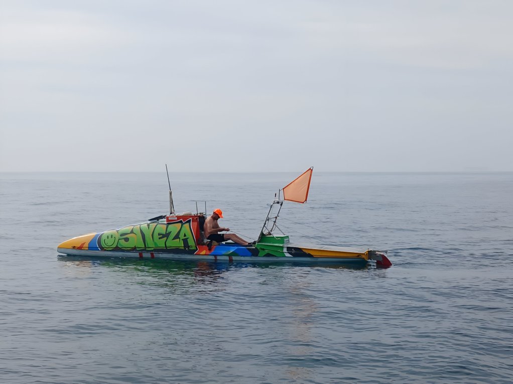  	Gerhard Moolman aboard the Osiyeza at sea