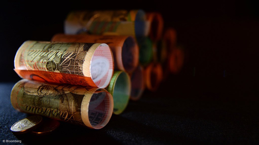 rolled up Australian dollars