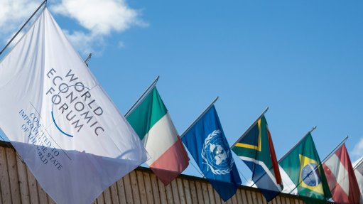 Flags on display at the WEF annual meetings in Davos