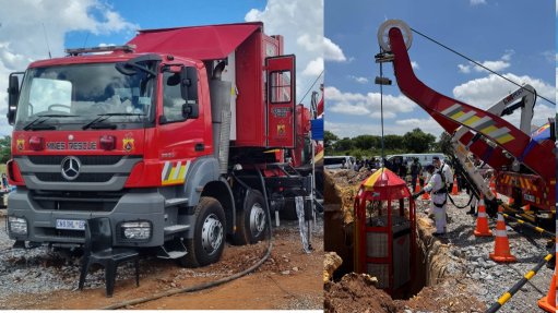 Mobile Mines Rescue Winder in action