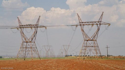 Power lines in a field