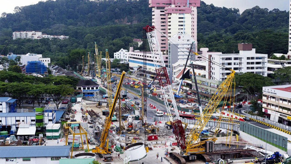 Tunnel and station construction in Singapore where the air pumps were applied