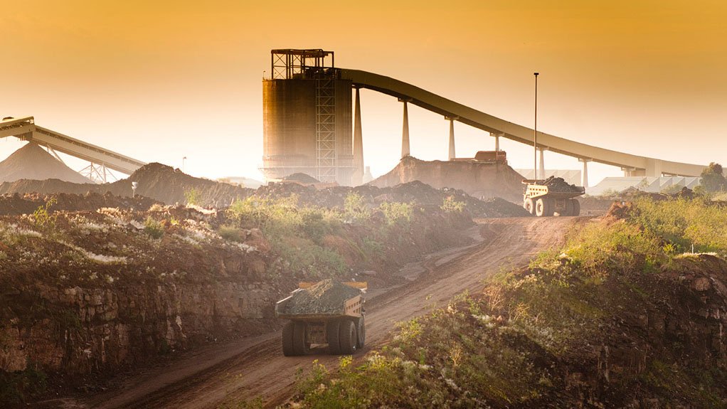 A truck transporting ore at Debswana's Jwaneng mine