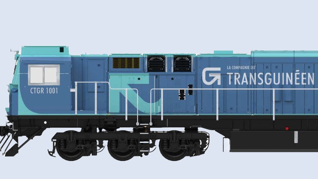 An artist's rendering of the Evolution Series ES43ACmi locomotives to be delivered to Simandou