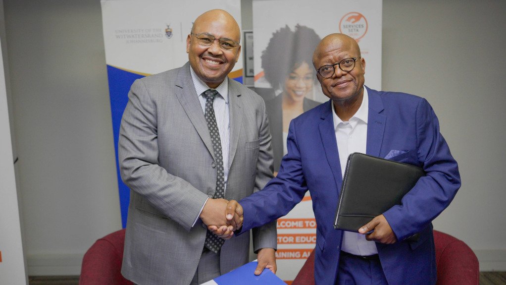 WBS head and director Professor Maurice Radebe and Services Seta acting CEO Andile Sipengane 