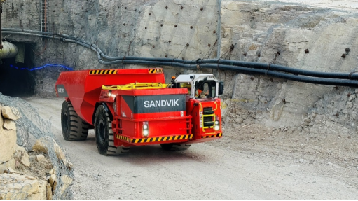 Image of haul truck at McIlvenna Bay