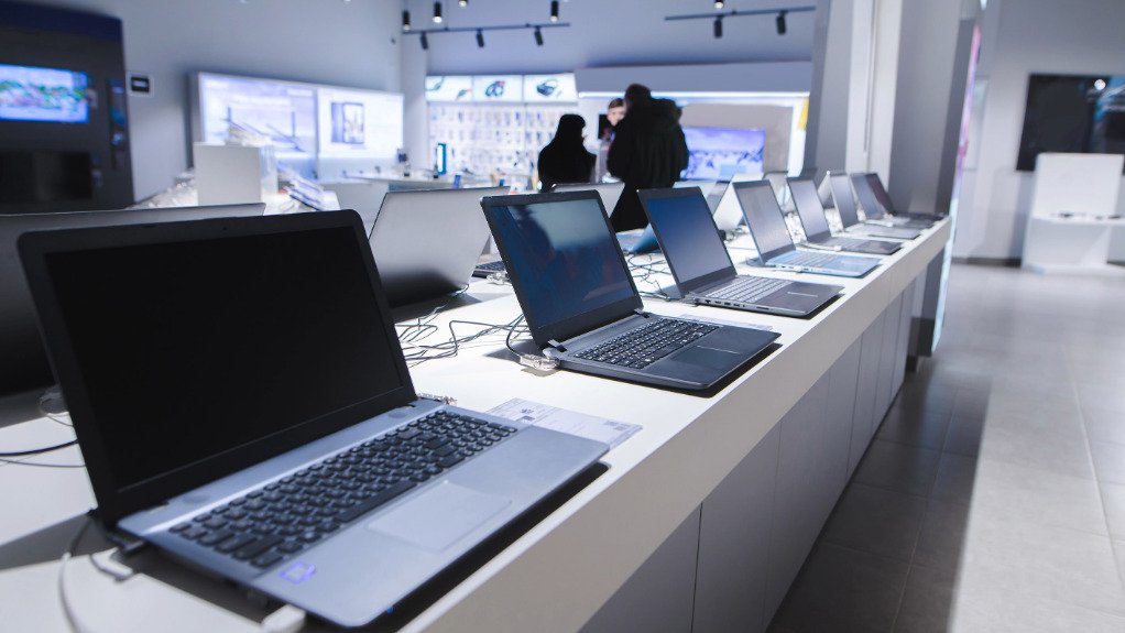 An image of laptops at a technology retailer