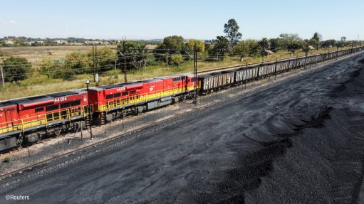 Coal being transported on rail