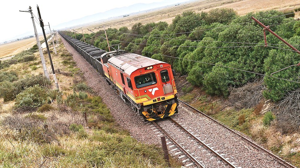 An image showing a locomotive carrying manganese 