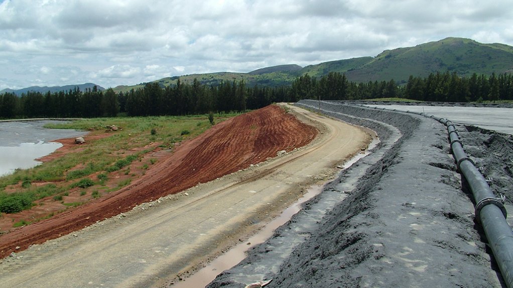 Tailings dam on mining site