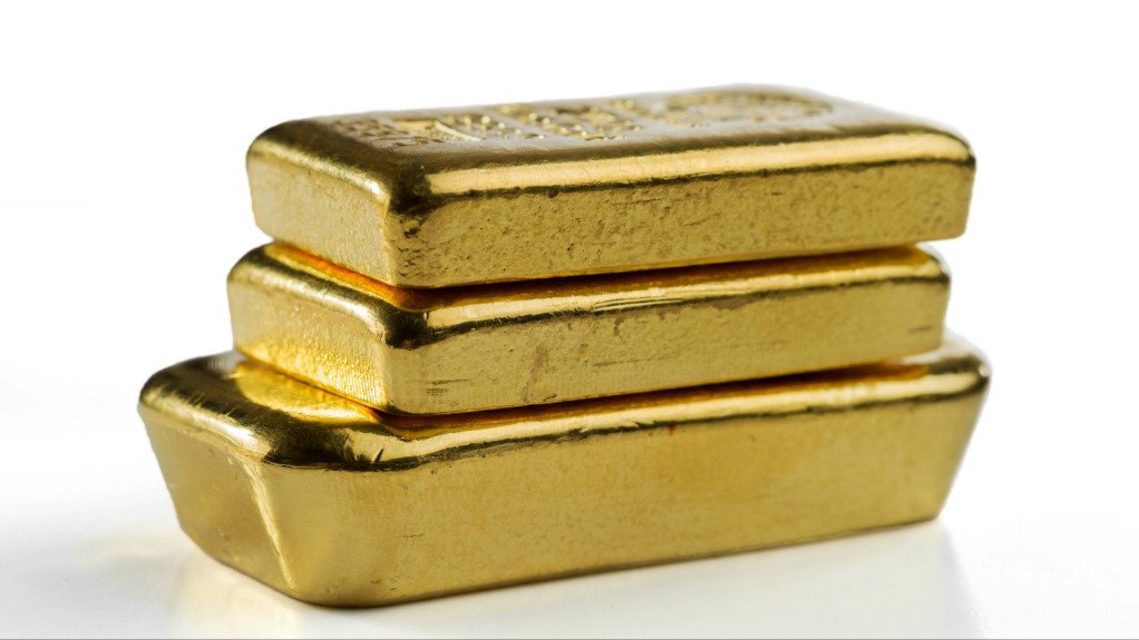 The above image depicts 3 gold bars stacked on top of one another