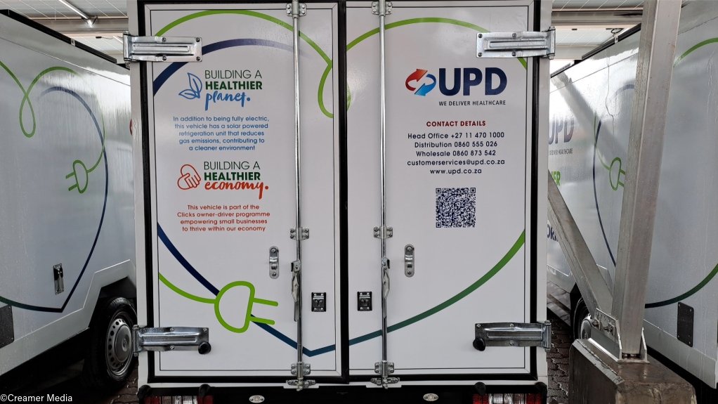 An image showing the back of the UPD EV van with information 