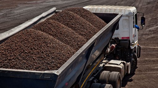 truck loaded with building aggregates