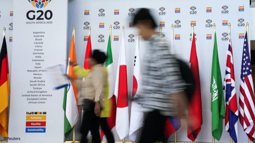 G20 signage and country flags at the CTICC