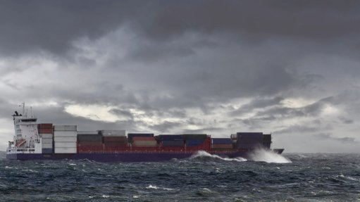 cargo ship at sea