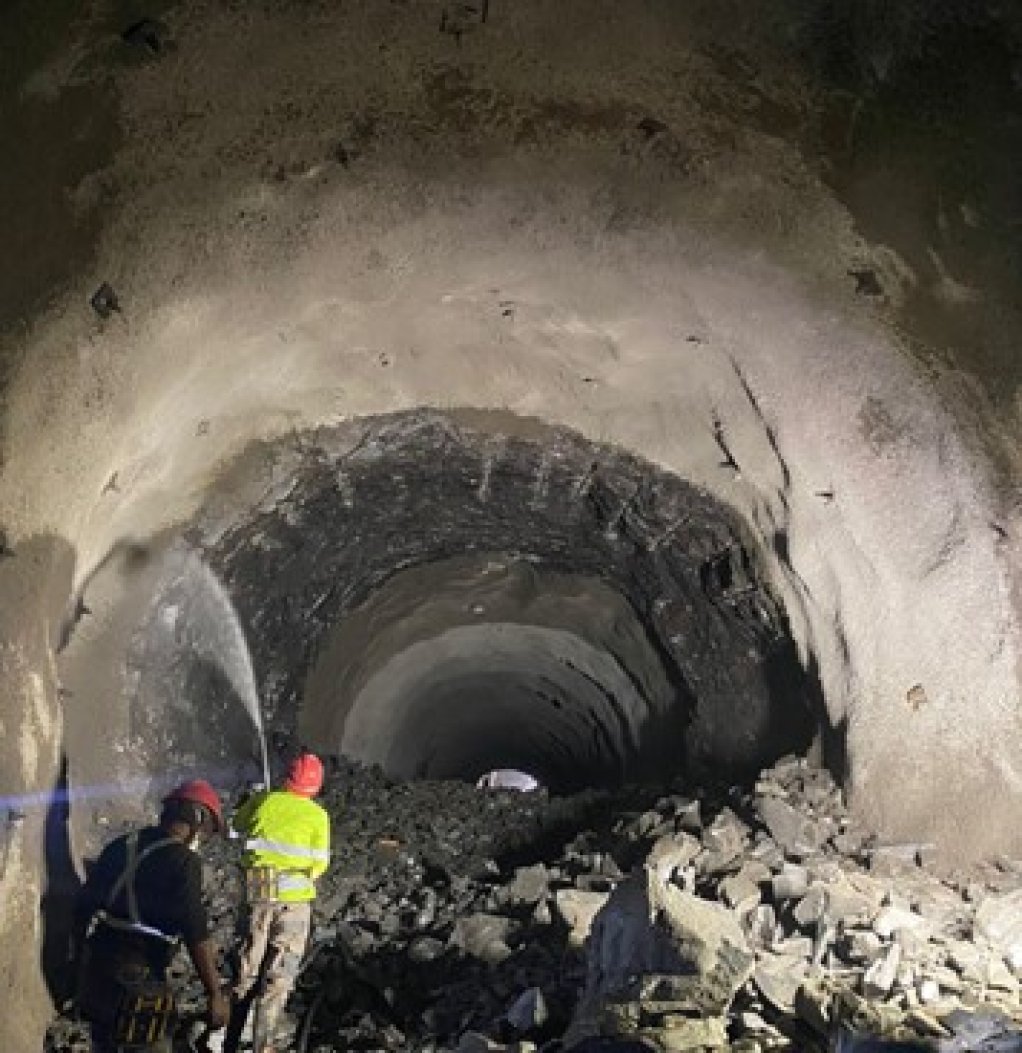 Image of intake tunnel breakthrough blast 19 August 2024