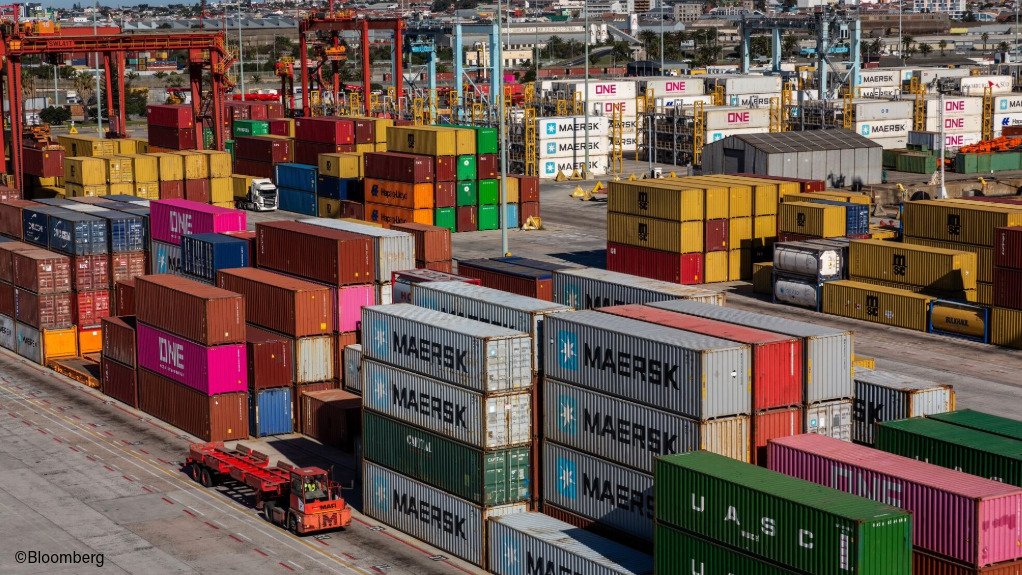 Shipping containers at port