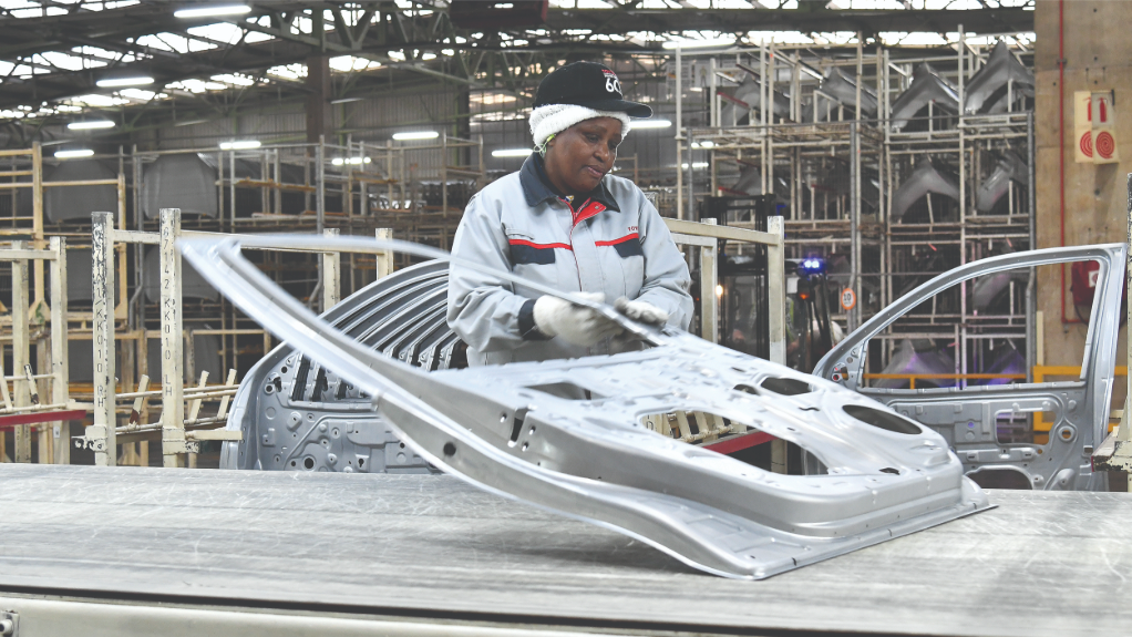 Image of car door panel at Toyota South Africa Motors plant