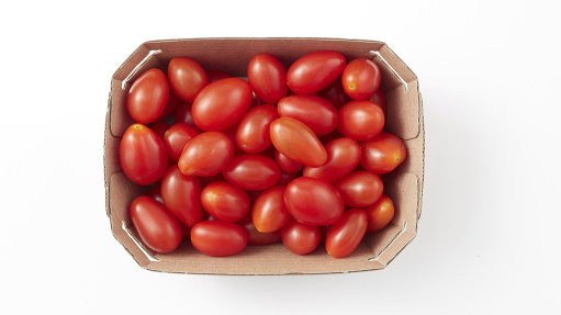 Cherry tomatoes in a cardboard punnet