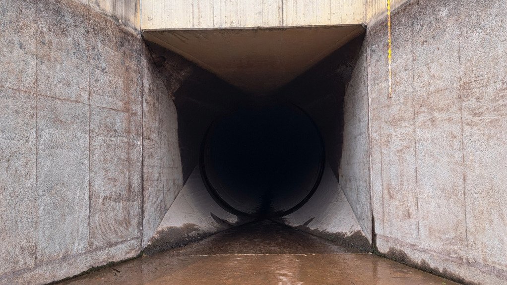 Image of empty Lesotho Highlands tunnel at the Ash River Outfall near Clarens, in South Africa