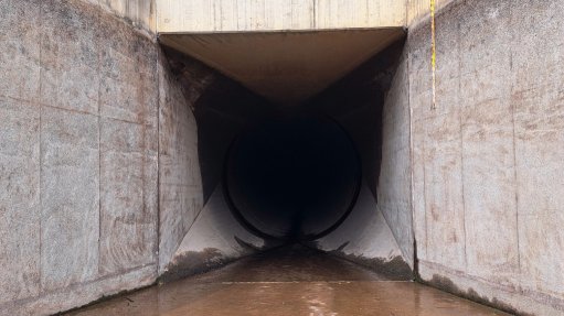 Image of empty Lesotho Highlands tunnel at the Ash River Outfall near Clarens, in South Africa